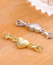 Sterling Silver Heart Magnetic Necklace & Bracelet Clasp & Connector