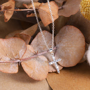 Zirconia Cross Pendant Necklace
