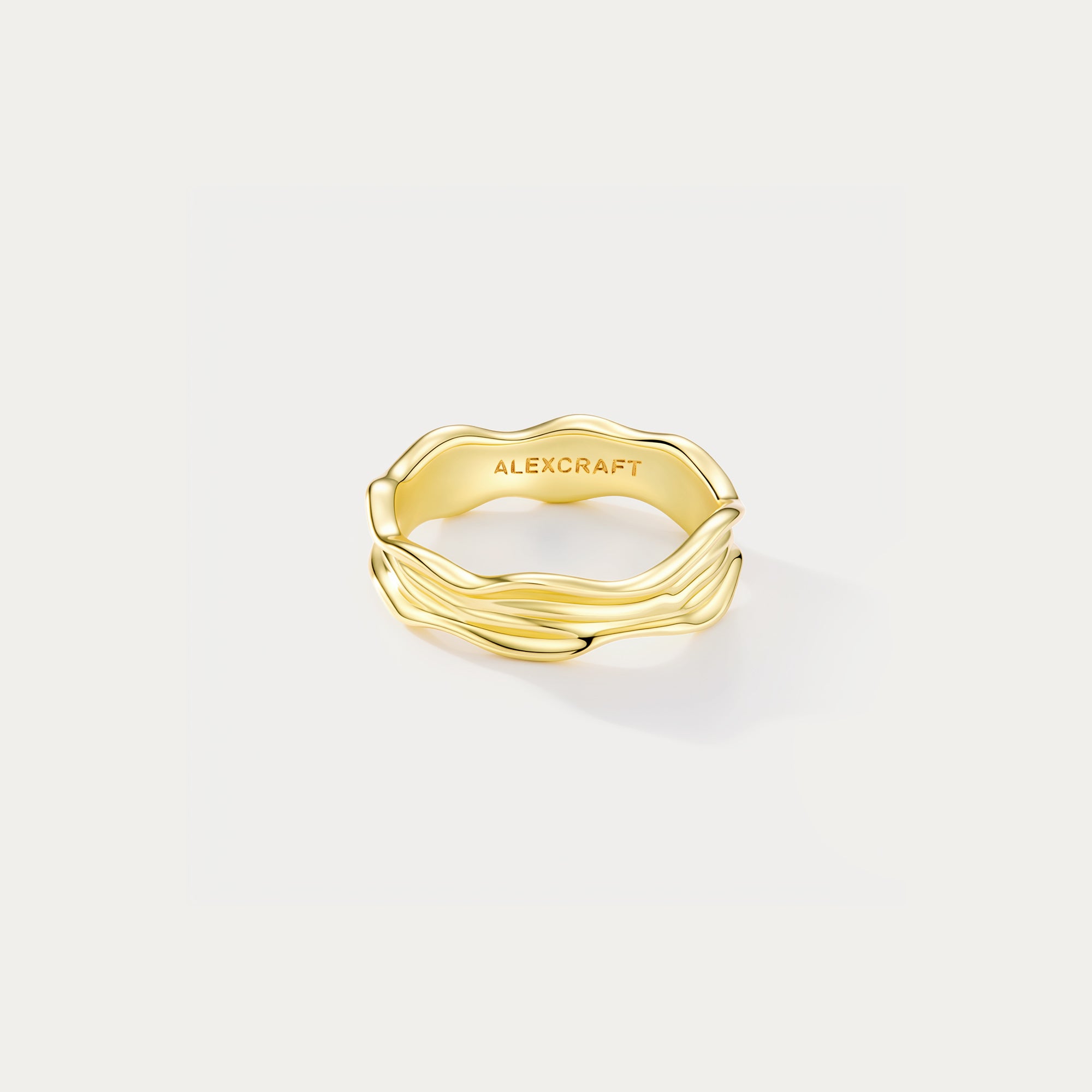 Flowline Wide Textured Band Ring