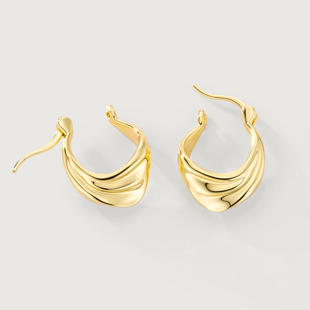 Flowline Sculpted Ripple Hoop Earrings