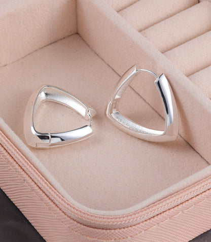 Triangle Geo Huggie Hoop Earrings