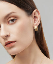 Minimalist Thick Triangle Hoop Earrings
