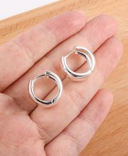 Thick Chunky Round Huggie Hoops Earrings