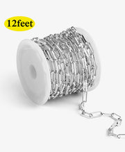 Silver Paperclip Chain Roll for Handmade Jewelry
