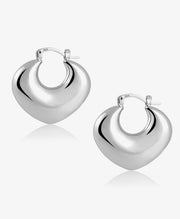 Chunky Heart Hoop Earrings