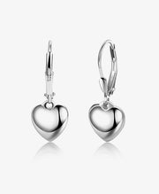 Love Heart Dangle Drop Earrings