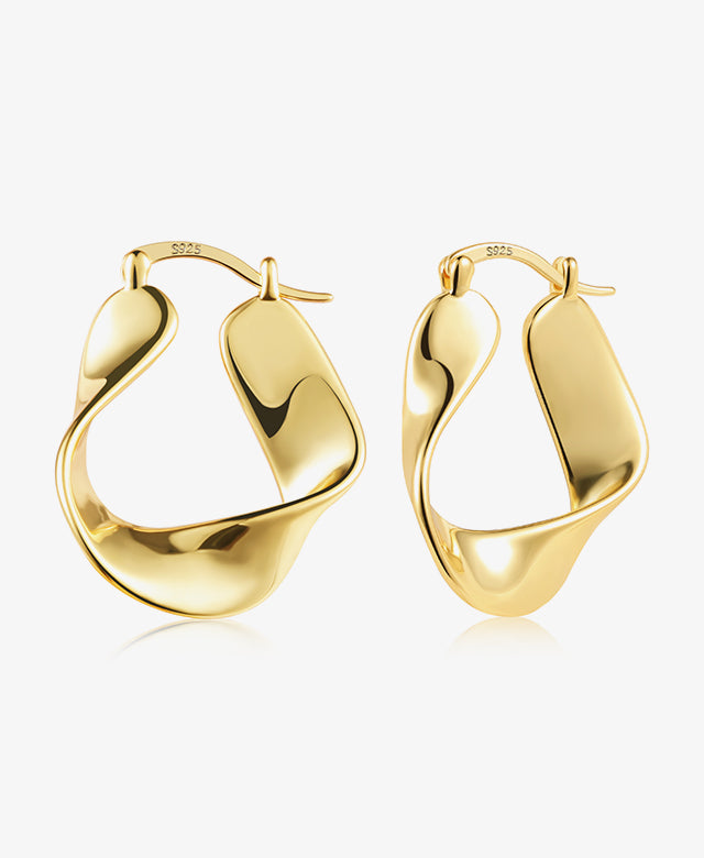 Geometric Twisted Hoop Earrings