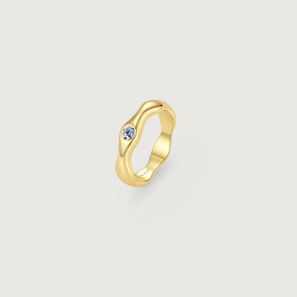 Flowline Soft Ripple Stackable Band Ring