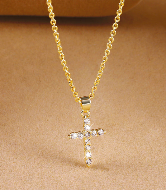 Zirconia Cross Pendant Necklace