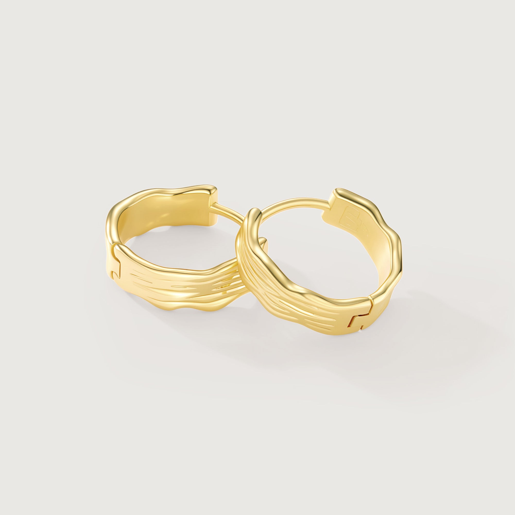 Flowline Textured Huggie Hoop Earrings