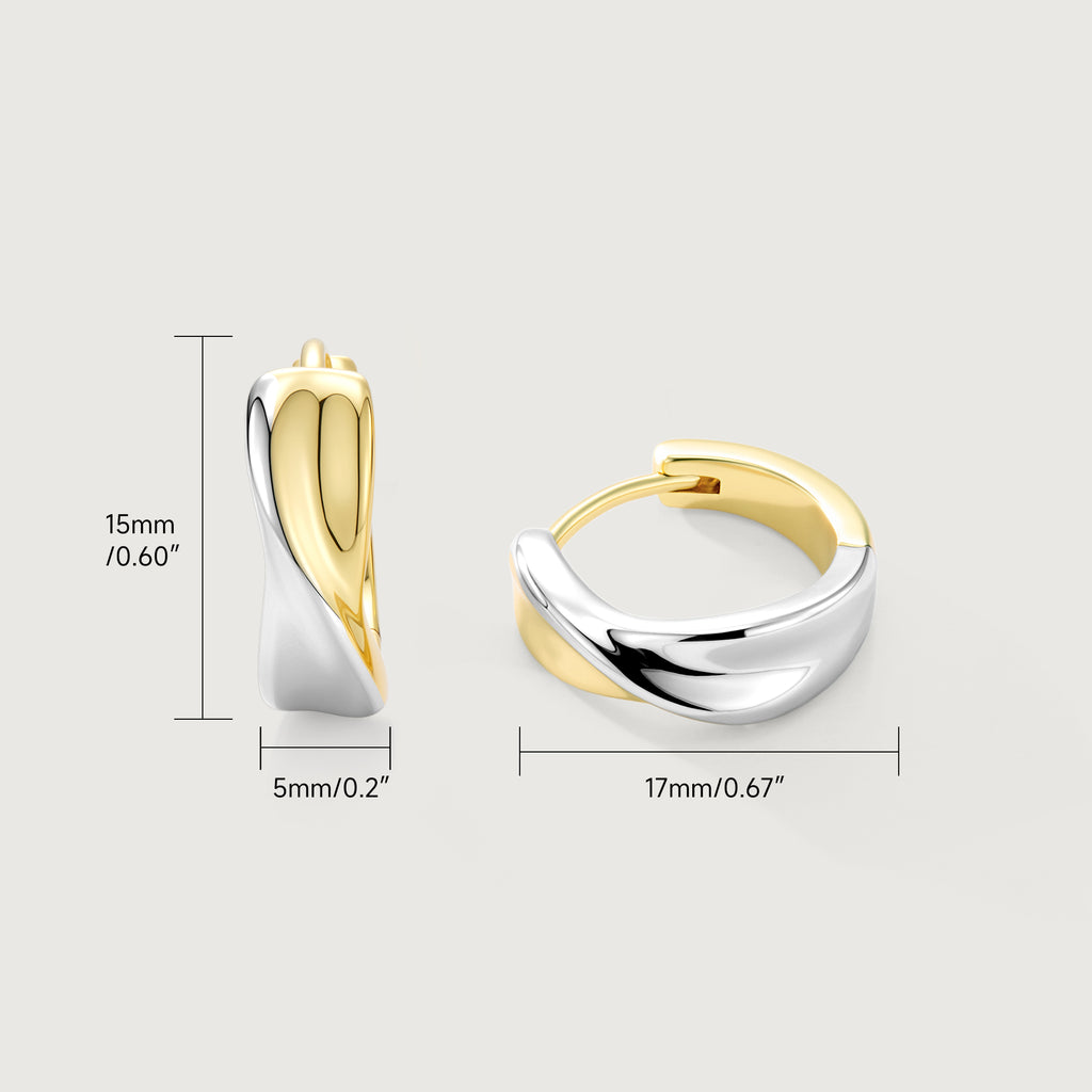 Flowline Two-Tone Sculpted Hoop Earrings ALE0036