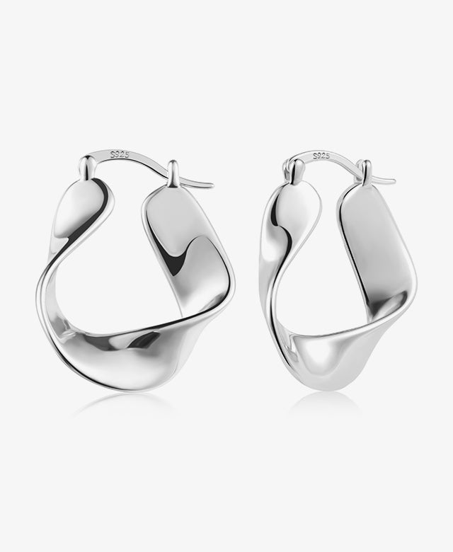 Geometric Twisted Hoop Earrings