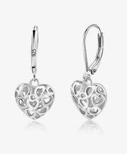 Heart Skeleton Dangle Drop Earrings