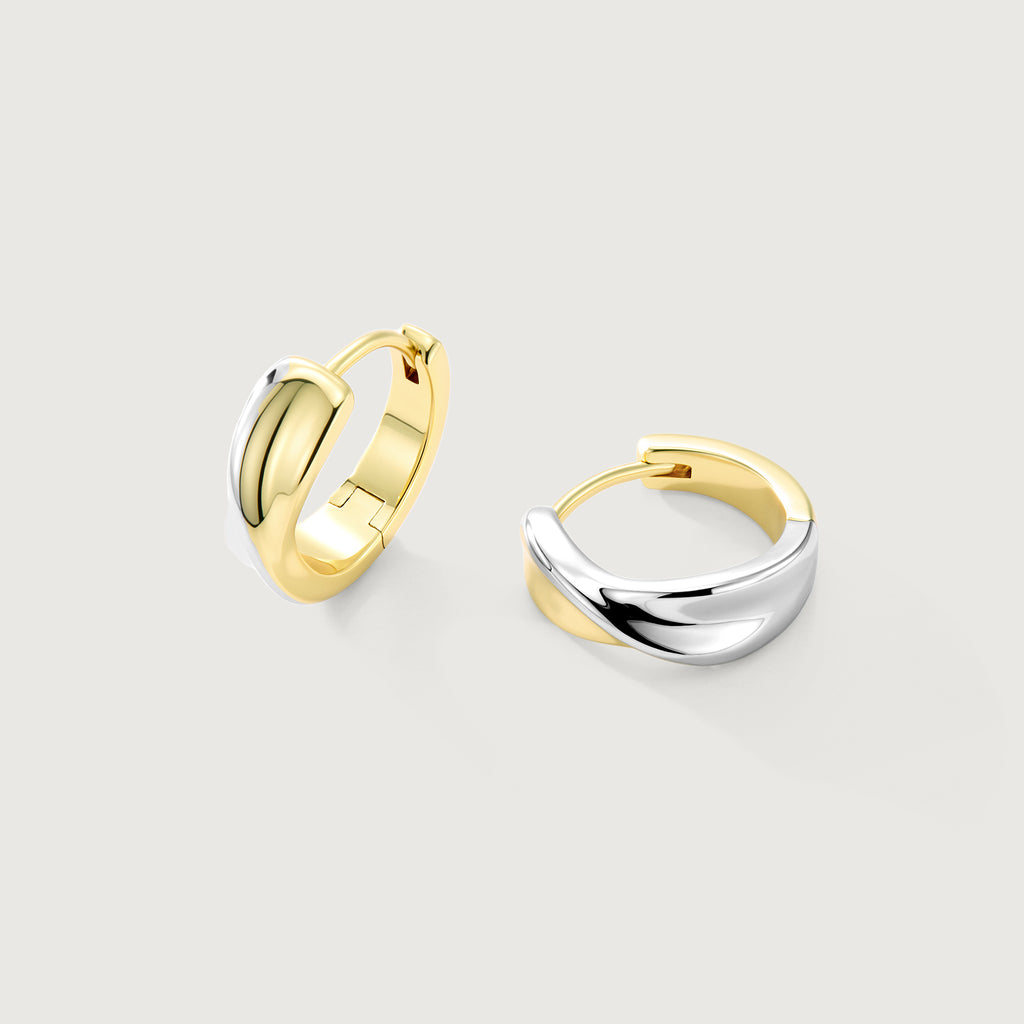 Flowline Two-Tone Sculpted Hoop Earrings