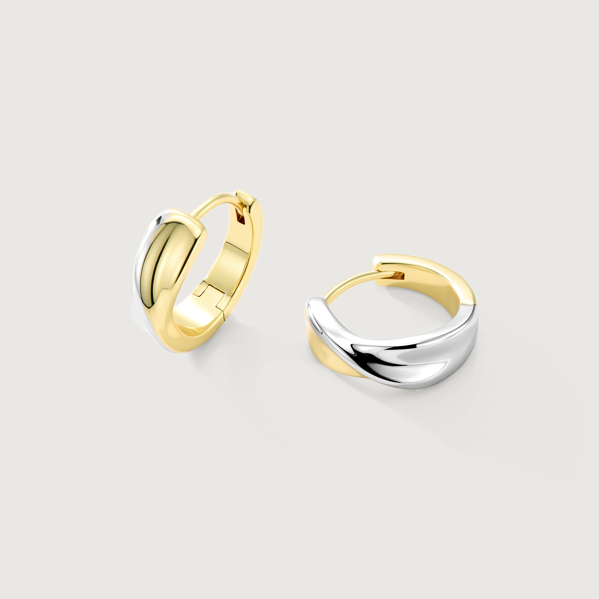 Flowline Two-Tone Sculpted Hoop Earrings