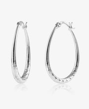 Alexcraft Silver Oval Hoop Earrings Hypoallergenic 14K Gold Plated Sterling Silver Lightweight Oval Hoop Earrings for Women