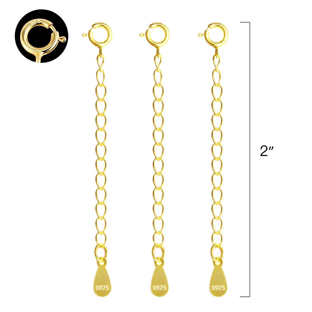 Teardrop Chain Necklace Extender Set - 2 Inch