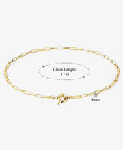 Plated Paper Clip Chain Necklace