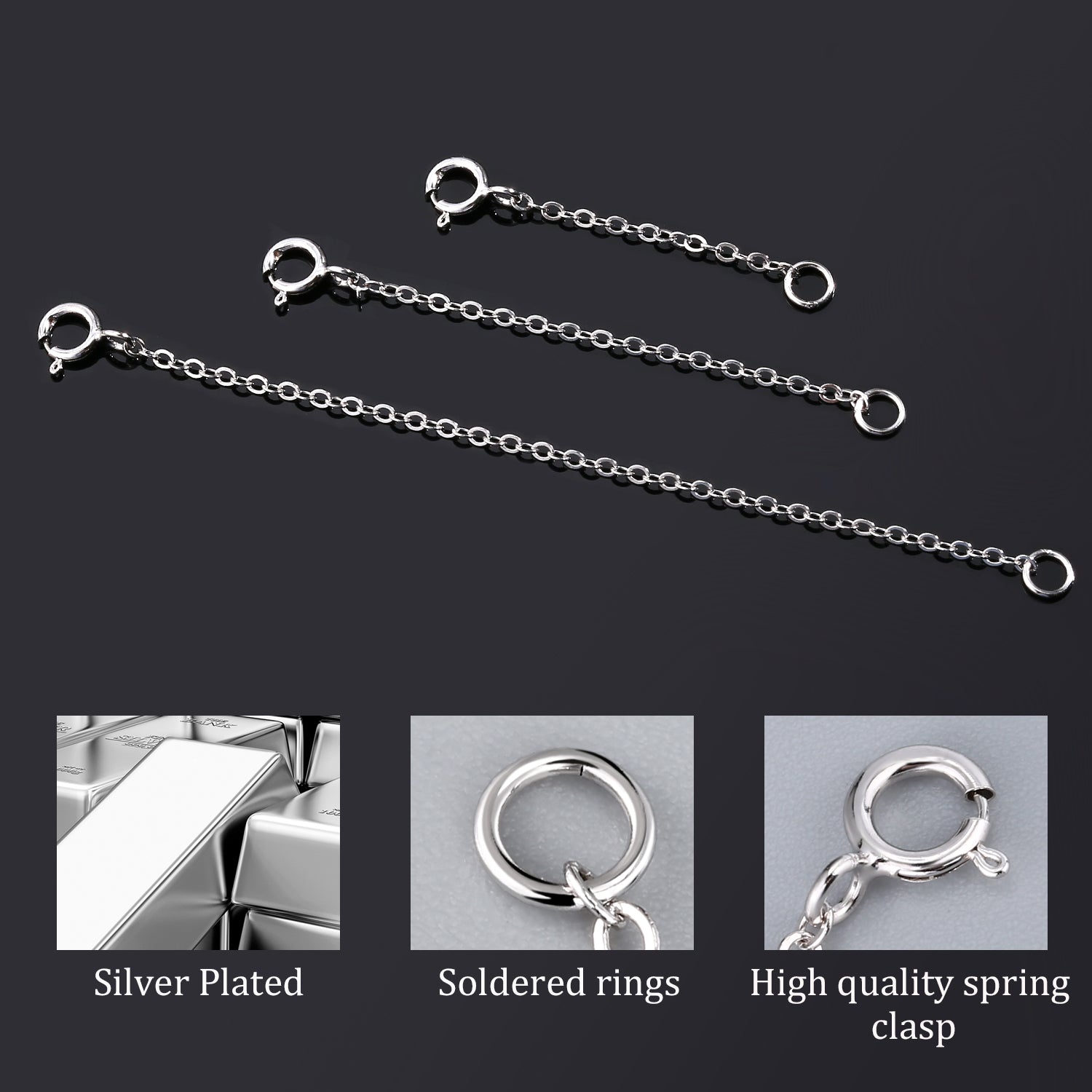 Necklace Extender Chain Set - 2, 3 & 4 Inch