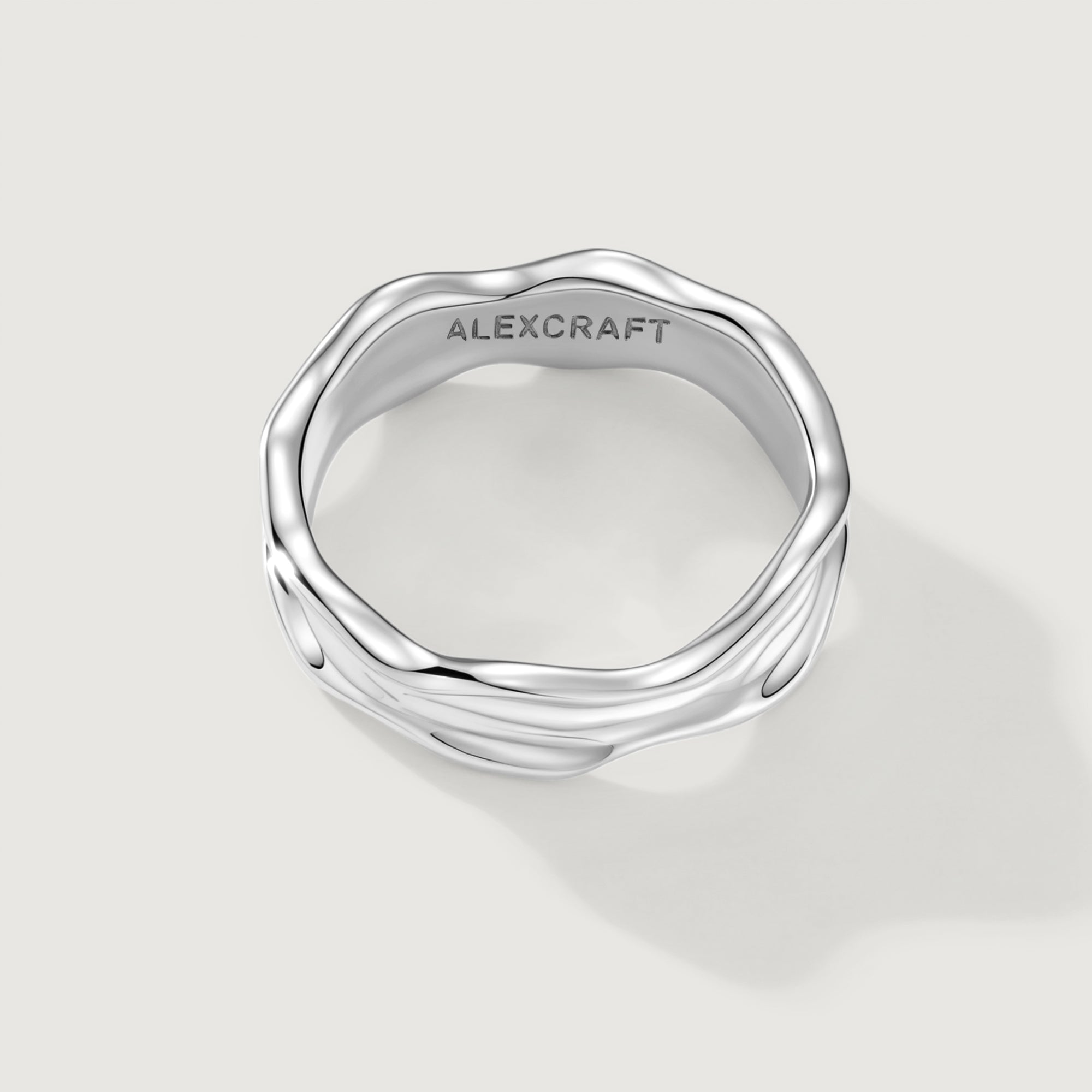 Flowline Wide Textured Band Ring