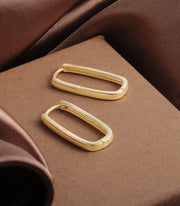 Alexcraft 925 Sterling Silver Plated Hoop Small Earrings for Women, Trendy Rectangle Hypoallergenic Hoop Earrings Lightweight Square Oval Hoop Earrings for Women Jewelry Gifts