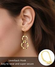 Double Open Circle Drop Earrings
