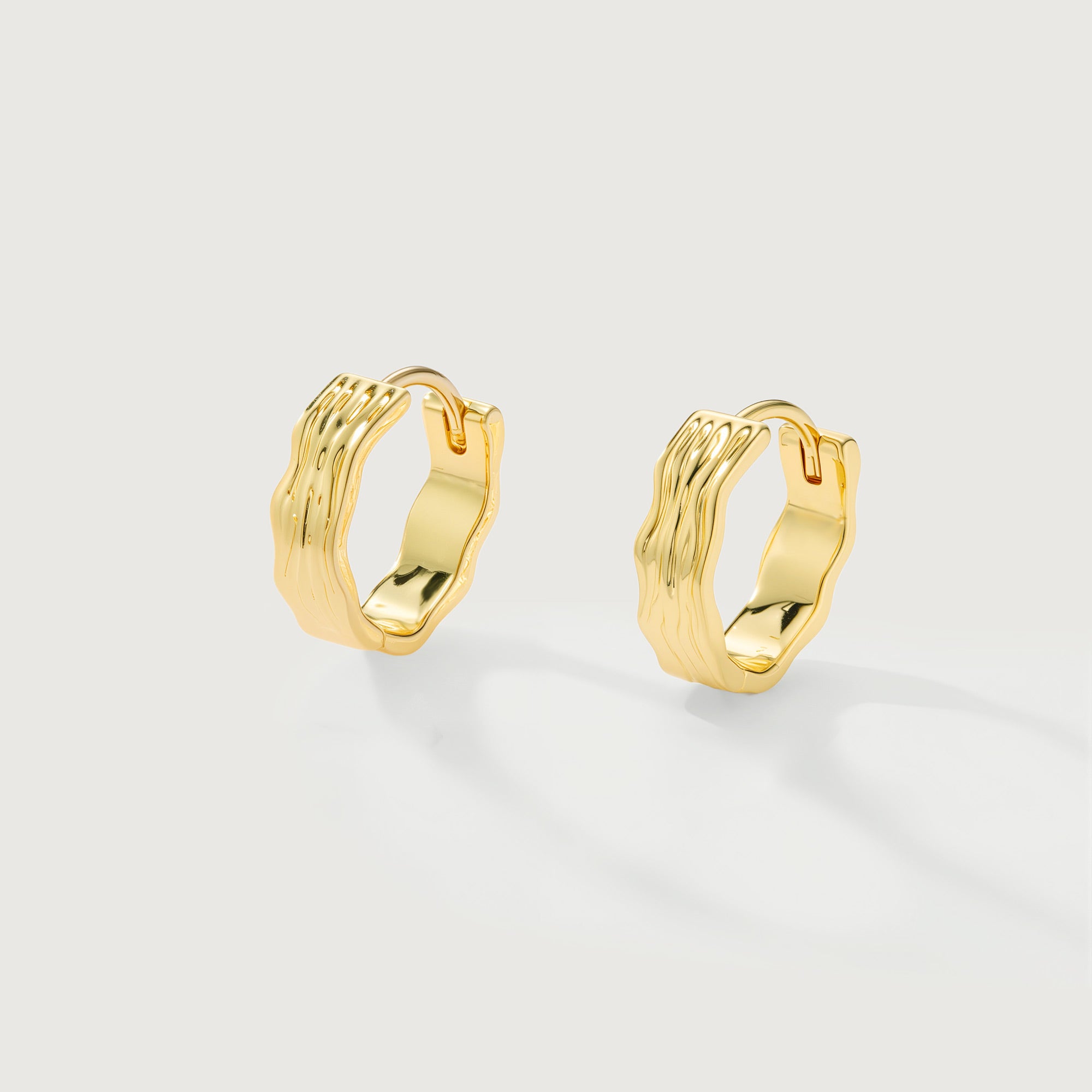 Flowline Textured Huggie Hoop Earrings