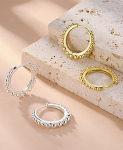 Beaded Huggie Hoops