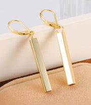 14K Gold Bar Dangle Drop Earrings