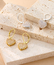 Sparkly Heart Drop Earrings