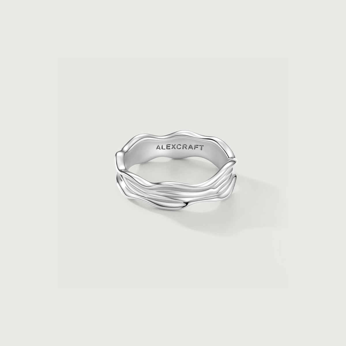 Flowline Wide Textured Band Ring