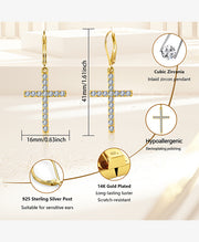 Pavé Cross Drop Earrings