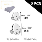 4 Pairs Earring Backs, 14K Gold Plated Earring Backs Replacement Hypoallergenic Secure Earring Backs for Droopy Ears Studs Earring