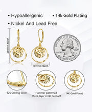 Disc Leverback Earrings