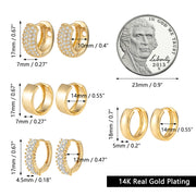 4 PK Small Gold Huggie Hoops