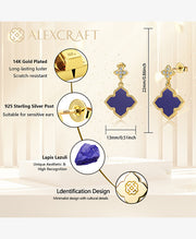 Four-Leaf Clover Charm Stud Earrings