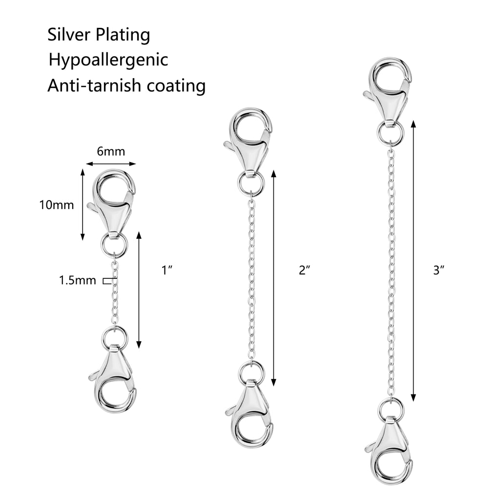 Flat Cross Chain Necklace Extender Set - 1, 2 & 3 Inch
