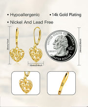 Heart Skeleton Dangle Drop Earrings