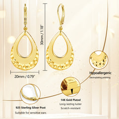 Hammered Layer Drop Earrings