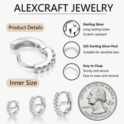 Alexcraft 3 Pairs Hoop Earrings for Women Small 14K Gold and Silver Plated Huggie Earring Set Cute Mini Thin Hoops Multiple Piercings Earrings Sets for Women Trendy (6-8-10) mm