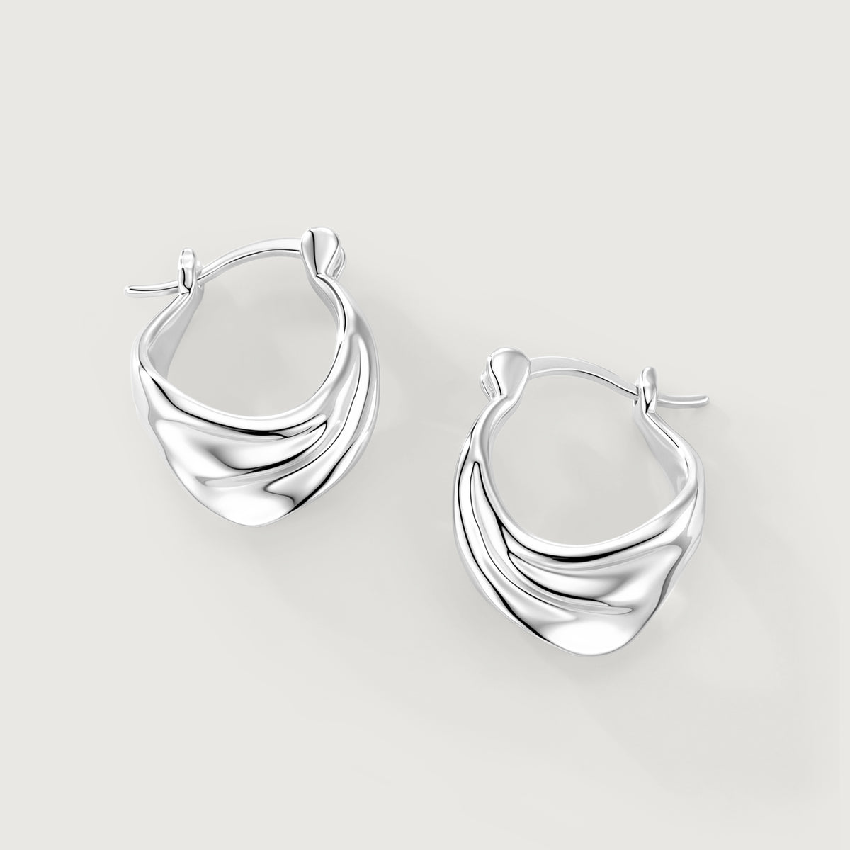 Flowline Sculpted Ripple Hoop Earrings ALE0013