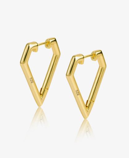 Rhombus Gold Hoop Earrings