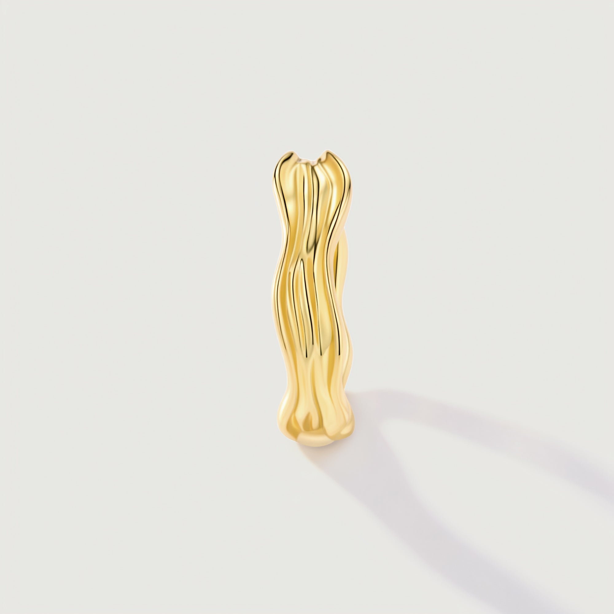 Flowline Wide Textured Band Ring
