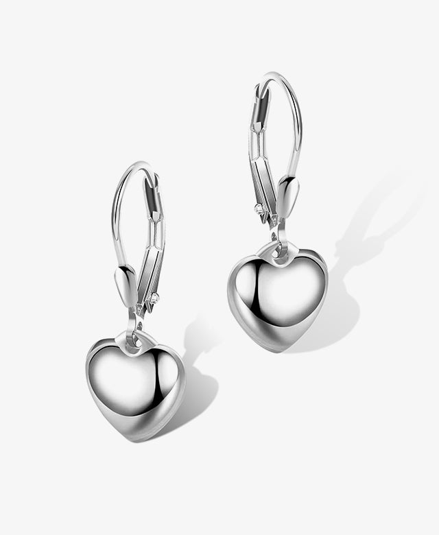 Love Heart Dangle Drop Earrings