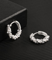 Twisted Tiny Pearls Huggie Hoop Earrings