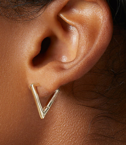 Triangular Huggie Hoop Earrings