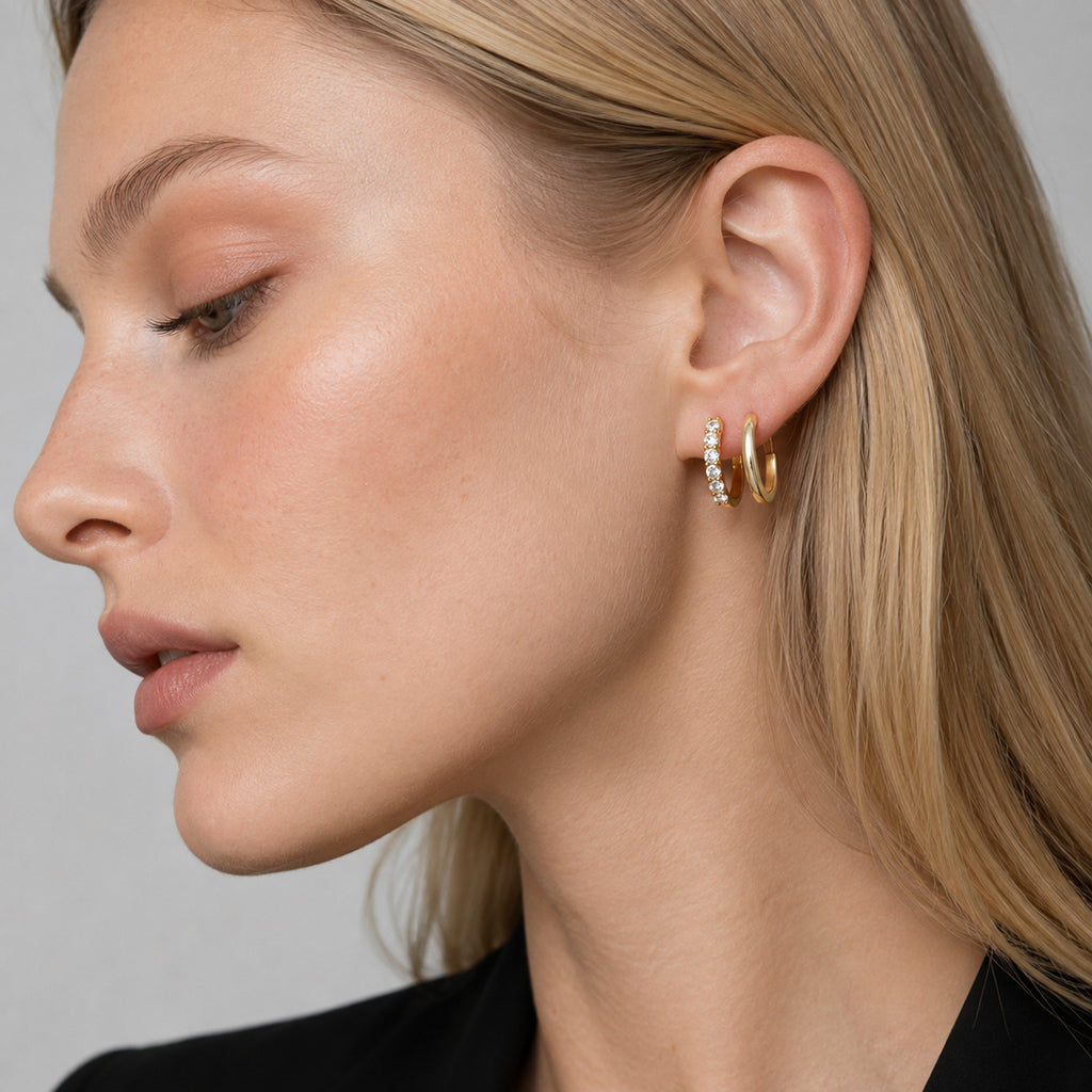 5-Stone Moissanite Huggie Hoop Earrings