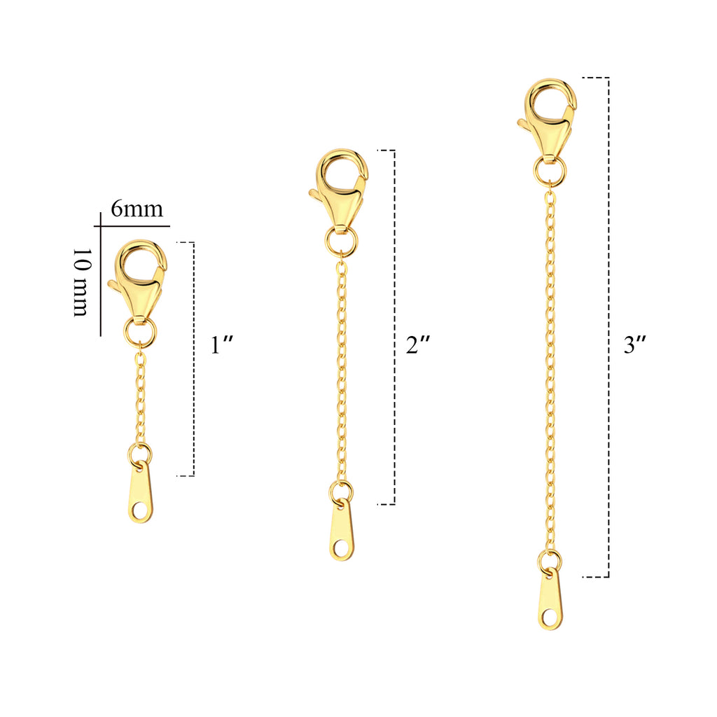 Flat Cross Chain Necklace Extender Set - 1, 2 & 3 Inch