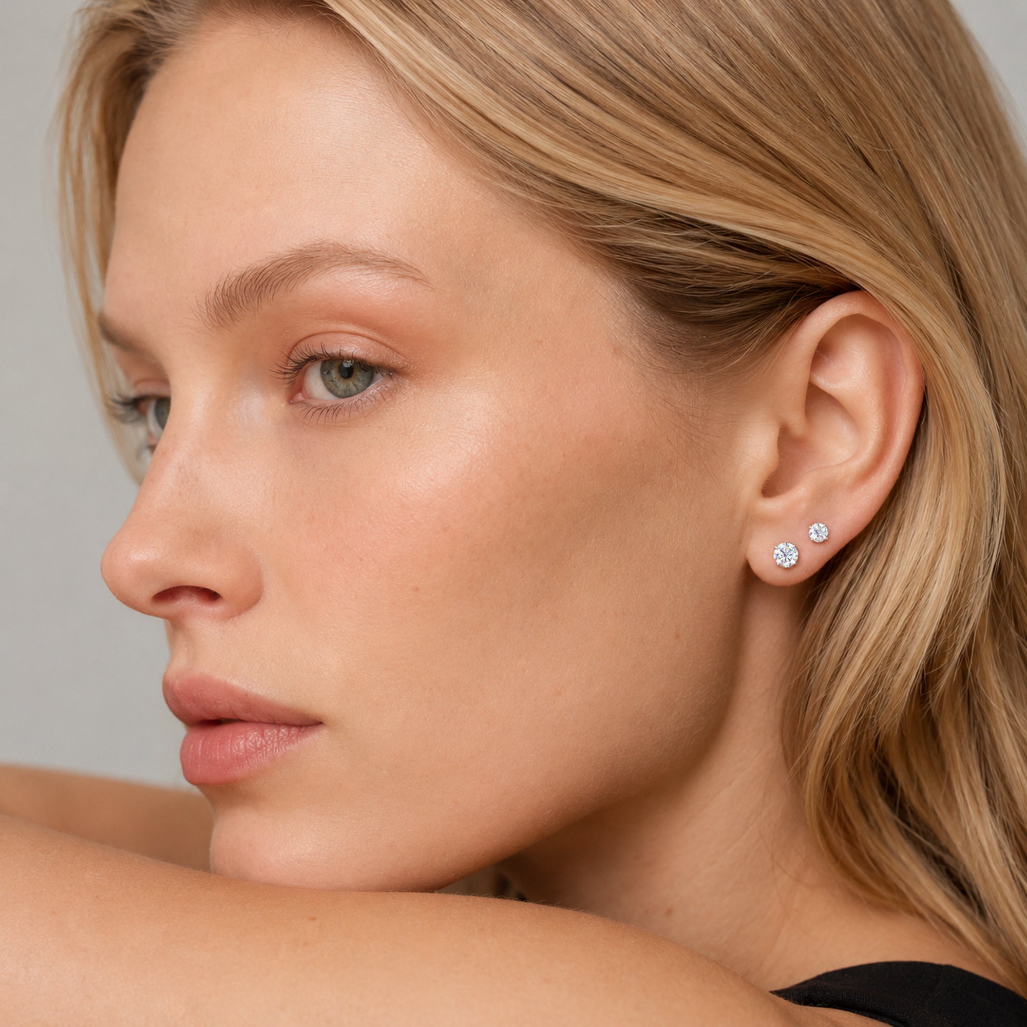 Moissanite Sterling Silver Stud Earrings