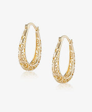 Vintage Filigree Hoop Earrings